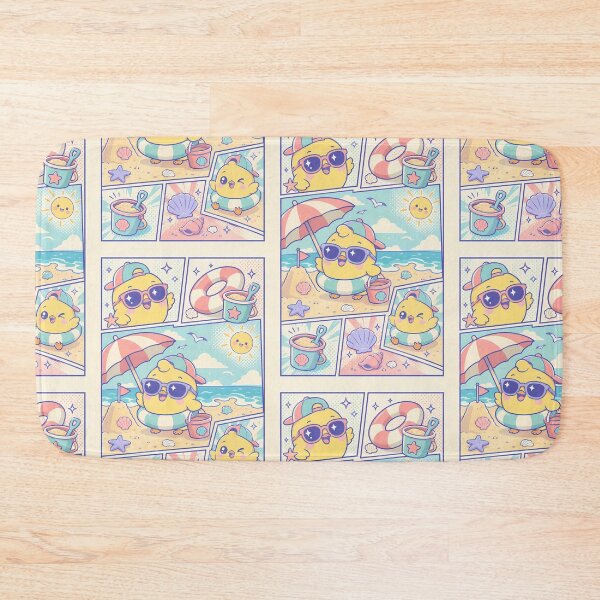 Item preview, Kawaii Beach Chick Tourist Comic Panel designed and sold by Gift Phrase Studio.