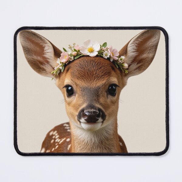 Item preview, Cute Baby Deer Flower Crown Portrait designed and sold by BagFactoryUK.
