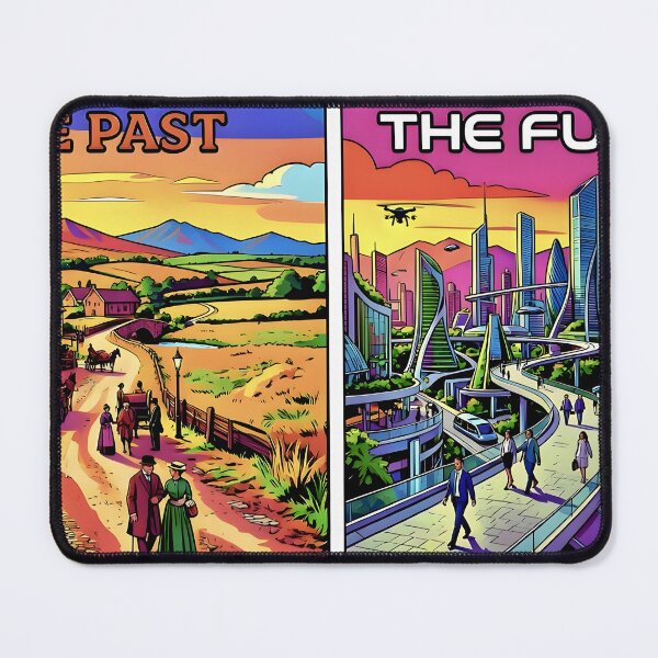 Item preview, The Past and The Future: Vintage Village vs Cyber City Art designed and sold by Daniela`s shop.