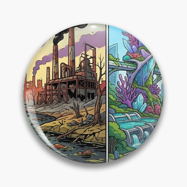 Item preview, Two Futures: Industrial Dystopia vs Green Utopia Art designed and sold by Daniela`s shop.