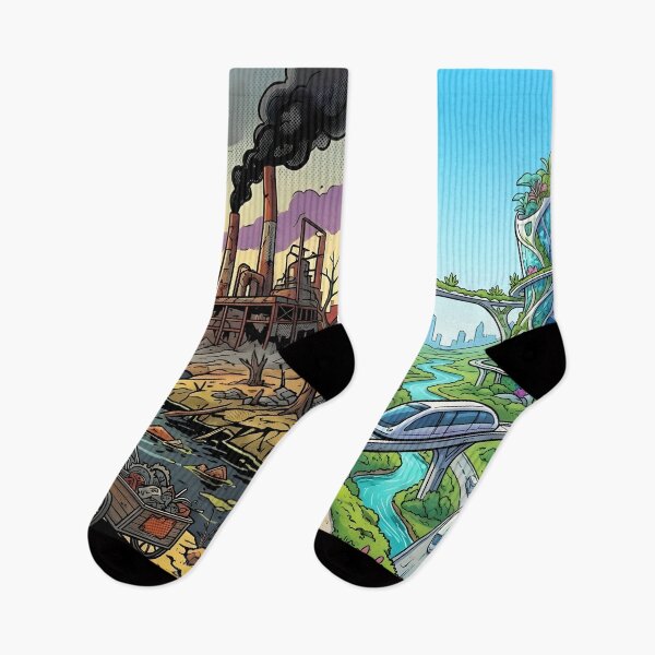 Item preview, Two Futures: Industrial Dystopia vs Green Utopia Art designed and sold by Daniela`s shop.