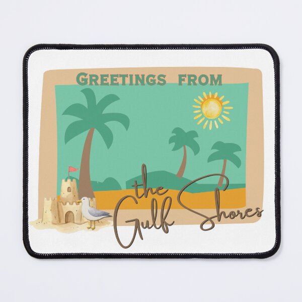 Item preview, Greetings from the Gulf Shores – Retro Beach Postcard Design designed and sold by DonnaRaine.