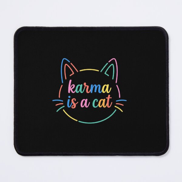Item preview, Karma Is A Cat Rainbow Neon Cat Face designed and sold by SiarheiYur.
