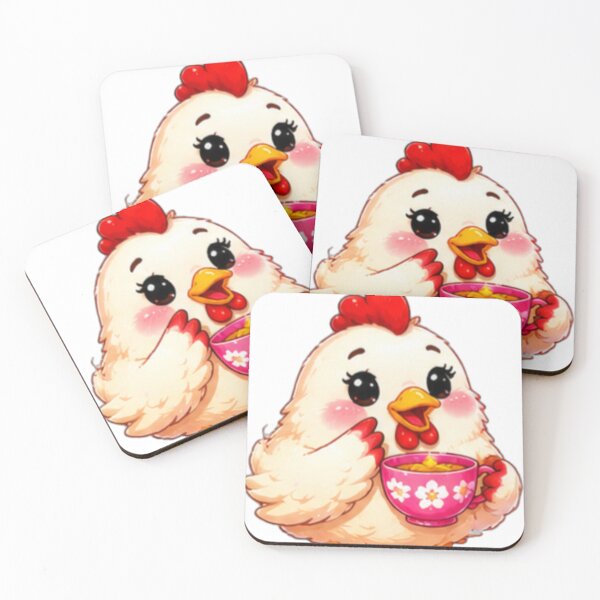 Item preview, Cute Chicken Drinking Tea designed and sold by DailyDoodlesBySumbul.