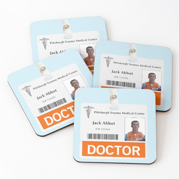 Item preview, The Pitt Jack Abbot Doctor Badge Sticker designed and sold by VelveteenElvis.