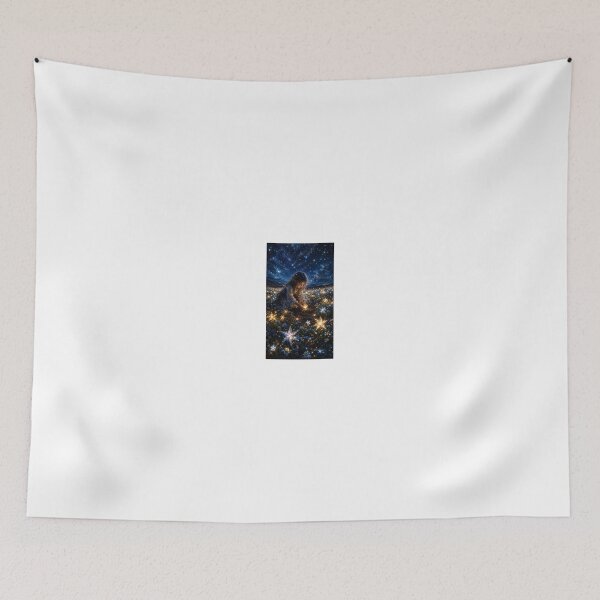 Item preview, A Girl Planting Stars Surreal Fantasy Art designed and sold by TaiwoDesigns.