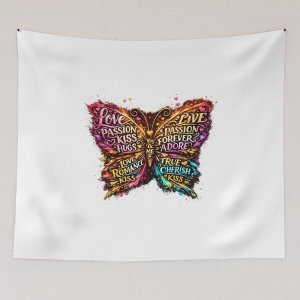 Item preview, Love Words Butterfly Impasto Art designed and sold by SupernovaNote.