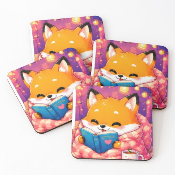 Aperçu de l'œuvre Cute Fox Reading Book créée et vendue par DailyDoodlesBySumbul.