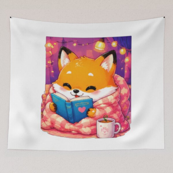 Item preview, Cute Fox Reading Book designed and sold by DailyDoodlesBySumbul.