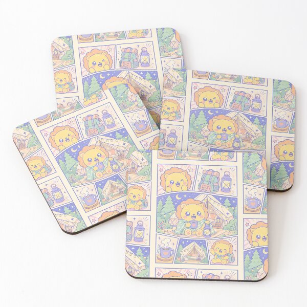 Item preview, Kawaii Lion Glamping Vacation Comic Panel designed and sold by Magmashup.