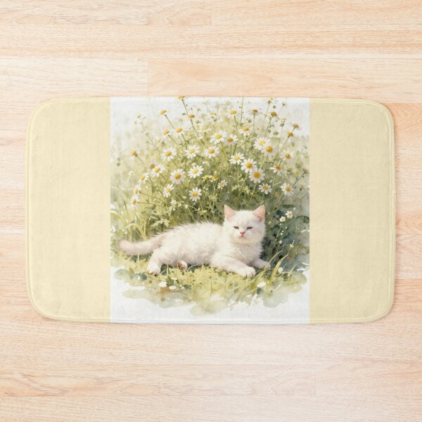 Item preview, Chamomile Dreams | Watercolor White Kitten designed and sold by BCapybara.