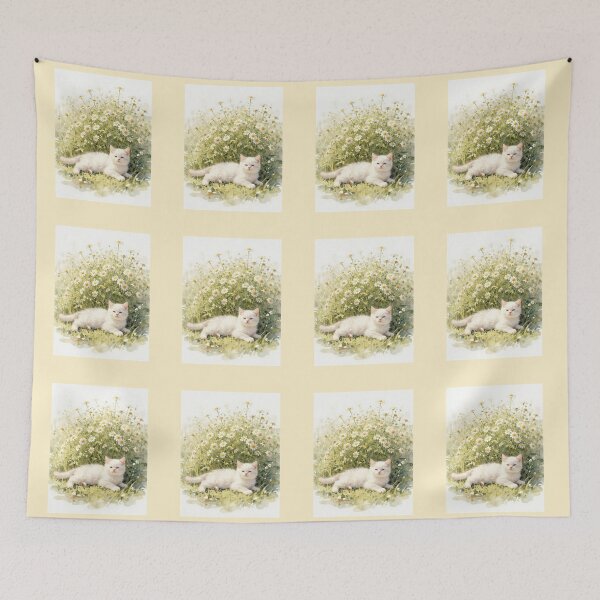 Item preview, Chamomile Dreams | Watercolor White Kitten designed and sold by BCapybara.