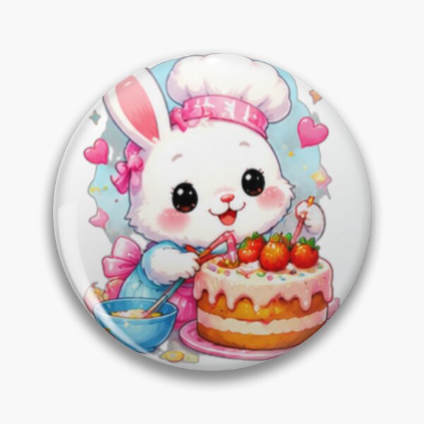Item preview, Cute Bunny Baker Cake designed and sold by DailyDoodlesBySumbul.
