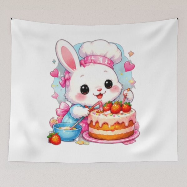 Item preview, Cute Bunny Baker Cake designed and sold by DailyDoodlesBySumbul.