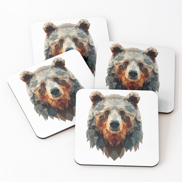 Item preview, Geometric Grizzly Bear | Polygon Animal Illustration | Woodland Nature Design designed and sold by TwoPeas Workshop.