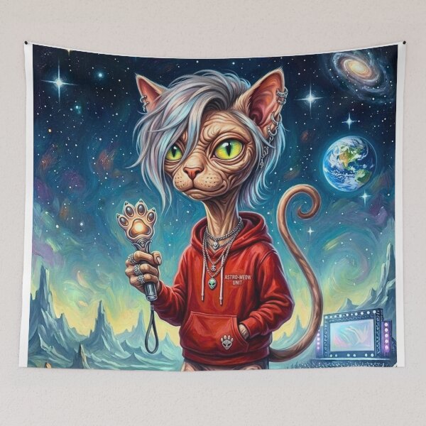 Item preview, Galactic K-Pop Idol ET Cat Live Performance designed and sold by HAPPY HARBOR DESIGN .