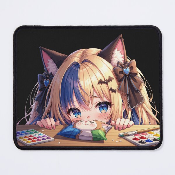 Item preview, Peeking Neko – Shy Gothic Cat Girl Blue Eyes designed and sold by Revyra.