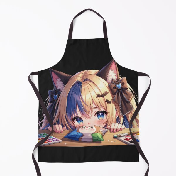 Item preview, Peeking Neko – Shy Gothic Cat Girl Blue Eyes designed and sold by Revyra.