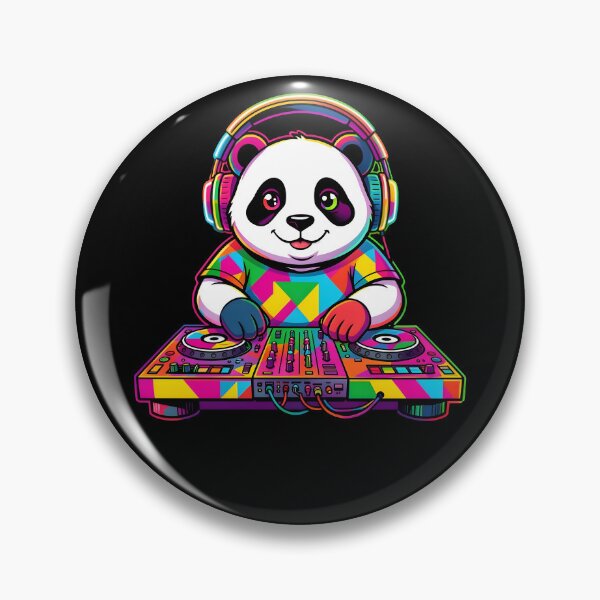 Item preview, Cool DJ Panda Mixing Music Retro 90s Neon Pop Art designed and sold by KCasual.