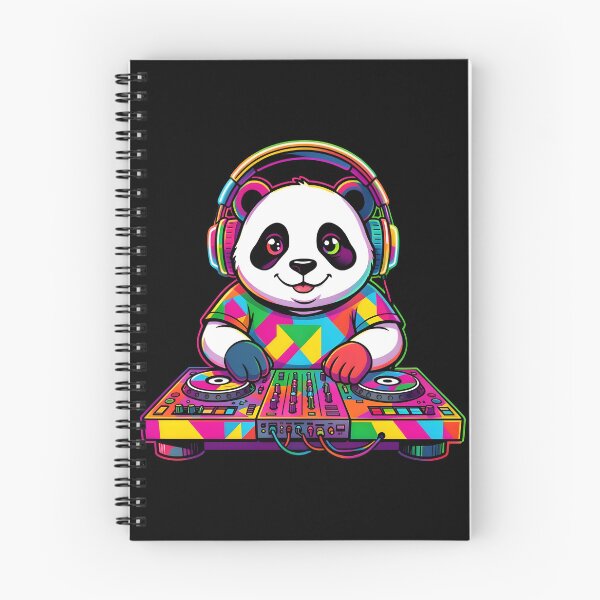 Item preview, Cool DJ Panda Mixing Music Retro 90s Neon Pop Art designed and sold by KCasual.