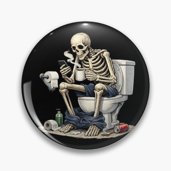 Item preview, Funny Skeleton on Toilet with Coffee & Phone | Dead Inside Bathroom Humor Shirt designed and sold by HectorStore11.