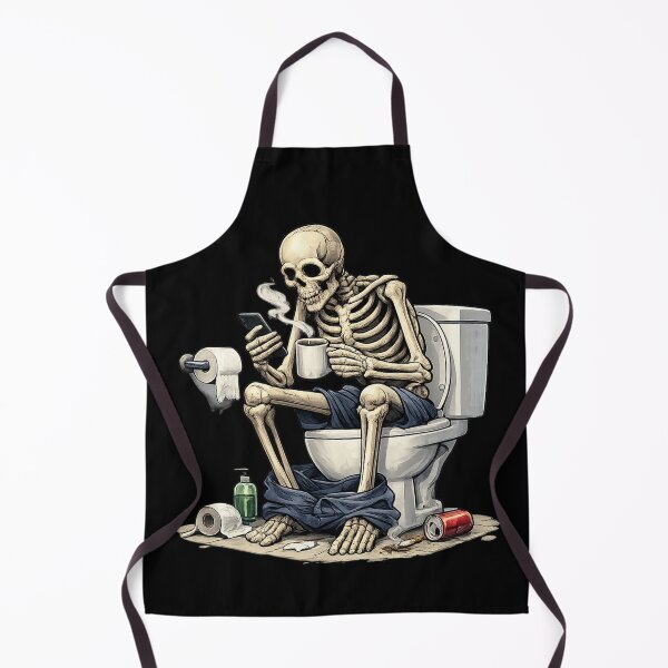 Item preview, Funny Skeleton on Toilet with Coffee & Phone | Dead Inside Bathroom Humor Shirt designed and sold by HectorStore11.
