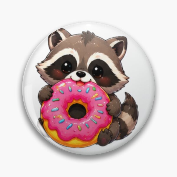 Item preview, Cute Raccoon With Donut designed and sold by DailyDoodlesBySumbul.