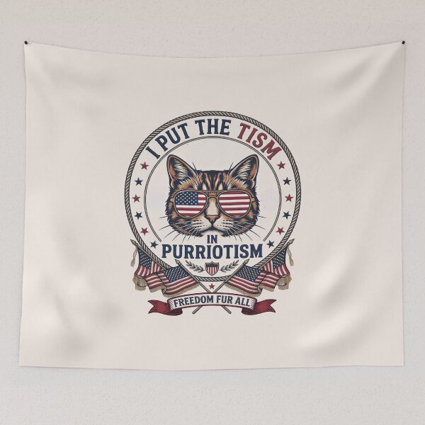 Item preview, I Put The Tism in Patriotism Retro USA Flag  designed and sold by gear-posters.