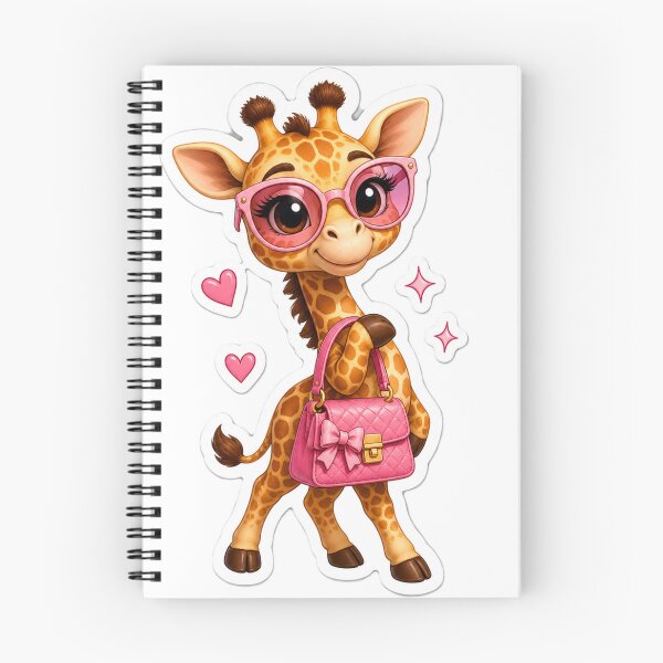 Item preview, Fashion Giraffe Sticker – Cute Cartoon Giraffe with Pink Sunglasses & Handbag designed and sold by AstraDrip Studio.