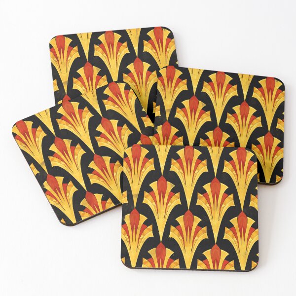 Item preview, Art Deco Vintage Ombre Red And Golden Pattern designed and sold by DEC02.