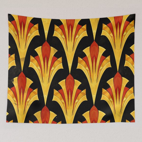 Item preview, Art Deco Vintage Ombre Red And Golden Pattern designed and sold by DEC02.