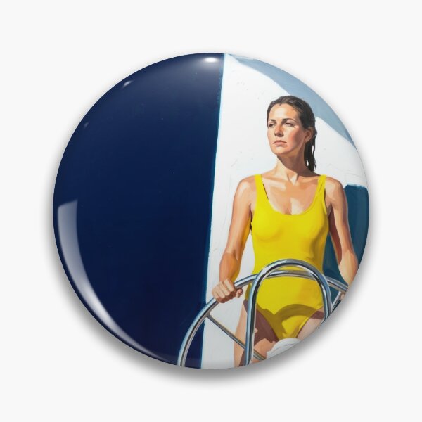Item preview, Woman at the Yacht Wheel, Nautical Coastal Wall Art. By Carraann designed and sold by CARRAANN.