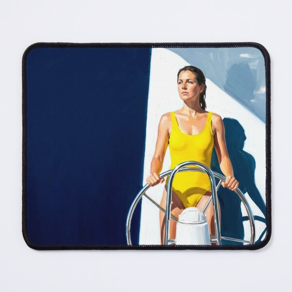 Item preview, Woman at the Yacht Wheel, Nautical Coastal Wall Art. By Carraann designed and sold by CARRAANN.