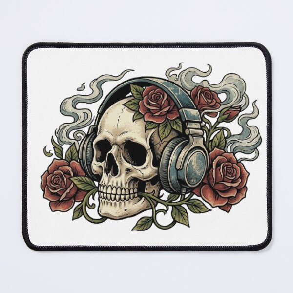 Item preview, Vintage Skull with Headphones T-Shirt Rock Music Graphic designed and sold by Faisal Shah.