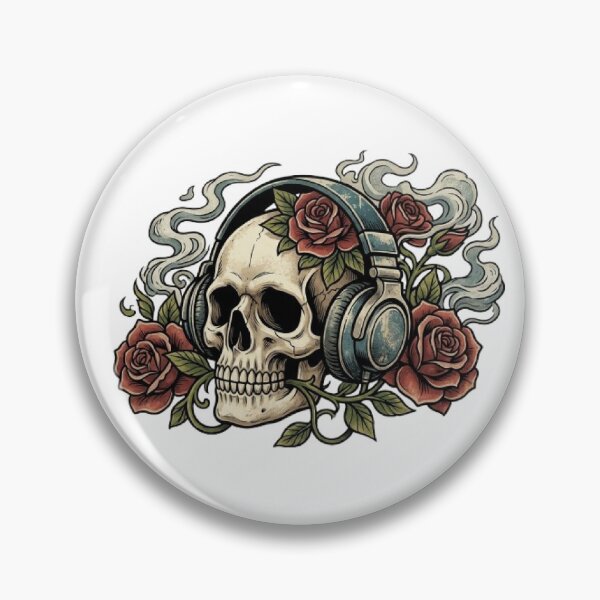 Item preview, Vintage Skull with Headphones T-Shirt Rock Music Graphic designed and sold by Faisal  Shah.