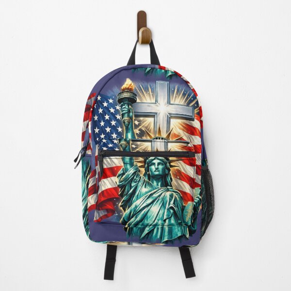Item preview, Statue of Liberty with Flags and Cross designed and sold by CreationLens.
