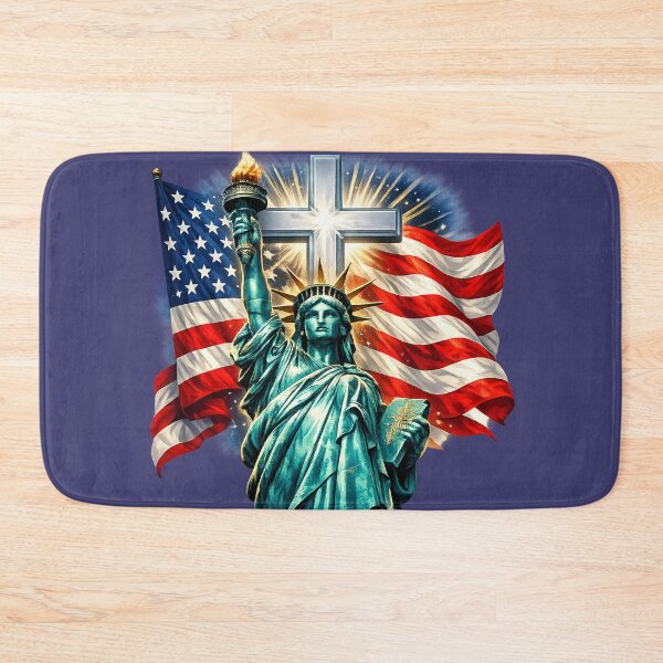 Item preview, Statue of Liberty with Flags and Cross designed and sold by CreationLens.
