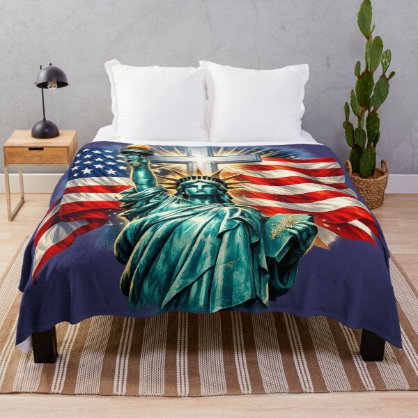 Item preview, Statue of Liberty with Flags and Cross designed and sold by CreationLens.