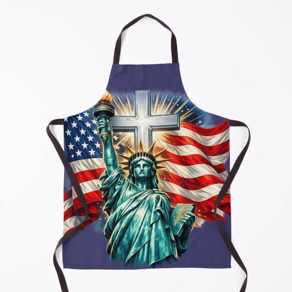 Item preview, Statue of Liberty with Flags and Cross designed and sold by CreationLens.