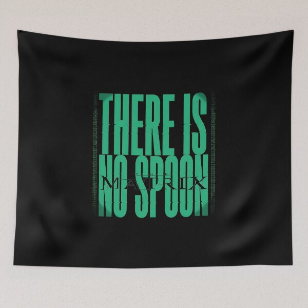Item preview, The Matrix There Is No Spoon Binary Code Glitch Art designed and sold by Enea Kelo.