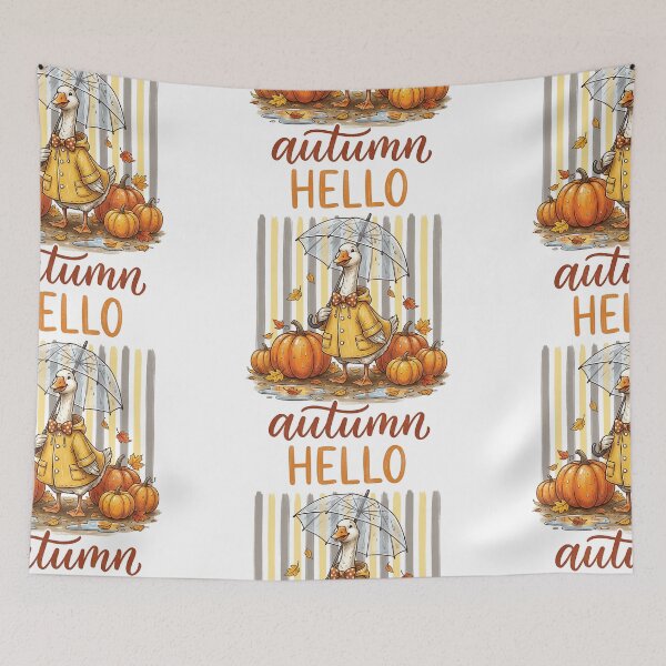 Item preview, Hello Autumn Goose In Yellow Raincoat designed and sold by hidetheyasin.