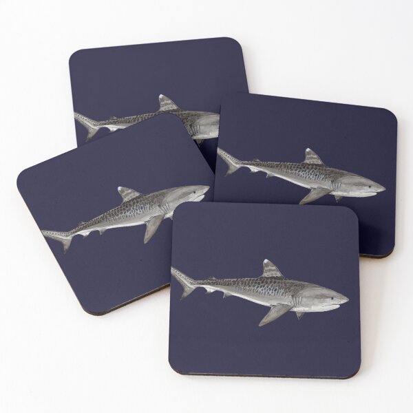 Item preview, TIGER SHARK-Galeocerdo cuvier (navy blue) designed and sold by BEATRIZ ABAITUA.