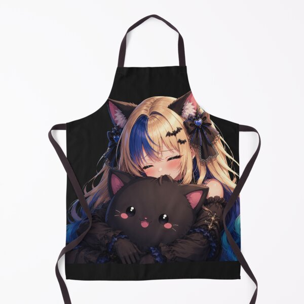 Item preview, Playful Bite – Gothic Neko Girl with Black Cat designed and sold by Revyra Design .