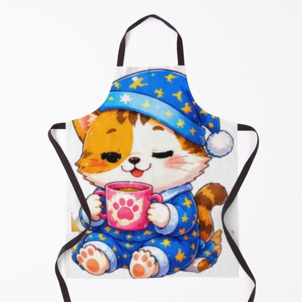 Item preview, Cute Sleepy Kitten With Hot Cocoa designed and sold by DailyDoodlesBySumbul.