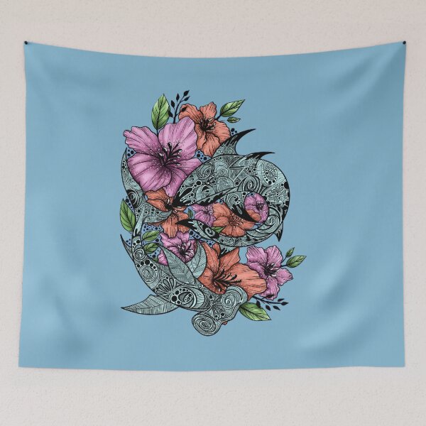 Item preview, Hibiscus Sharks designed and sold by MelsArtVentures.