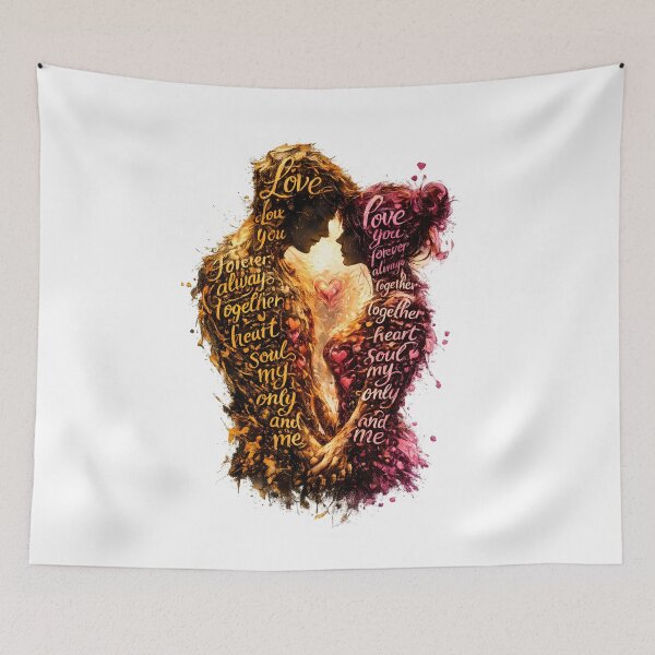 Item preview, Love Words Couple Impasto Art designed and sold by SupernovaNote.
