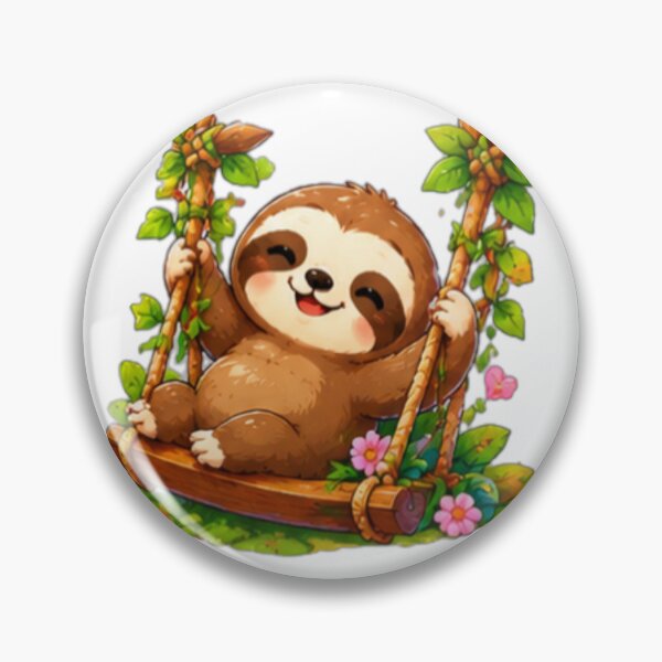 Item preview, Cute Sloth On Swing Sticker designed and sold by DailyDoodlesBySumbul.