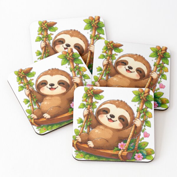 Item preview, Cute Sloth On Swing Sticker designed and sold by DailyDoodlesBySumbul.
