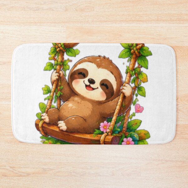Item preview, Cute Sloth On Swing Sticker designed and sold by DailyDoodlesBySumbul.