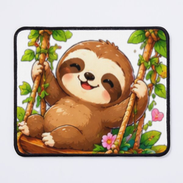 Item preview, Cute Sloth On Swing Sticker designed and sold by DailyDoodlesBySumbul.